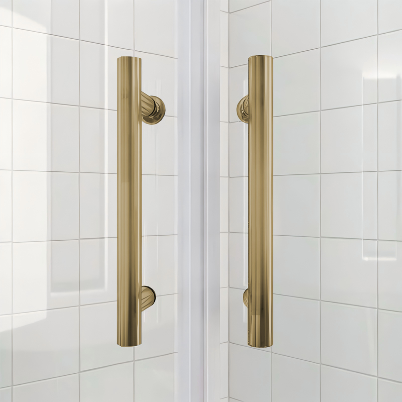 Душова кабіна Koer SR SC04-90x90x195-TR-12 Easy Clean 5мм, без піддону, прозоре скло, матове золото 