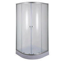 Душова кабіна Mixxus PLAIN SCT02-100x100x195-FB SATIN 4мм, з низьким піддоном, матове скло 