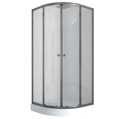 Душевая кабина Mixxus PLAIN SCT02-90x90x195-TR GRAPHITE 4мм, с низким поддоном, прозрачное стекло