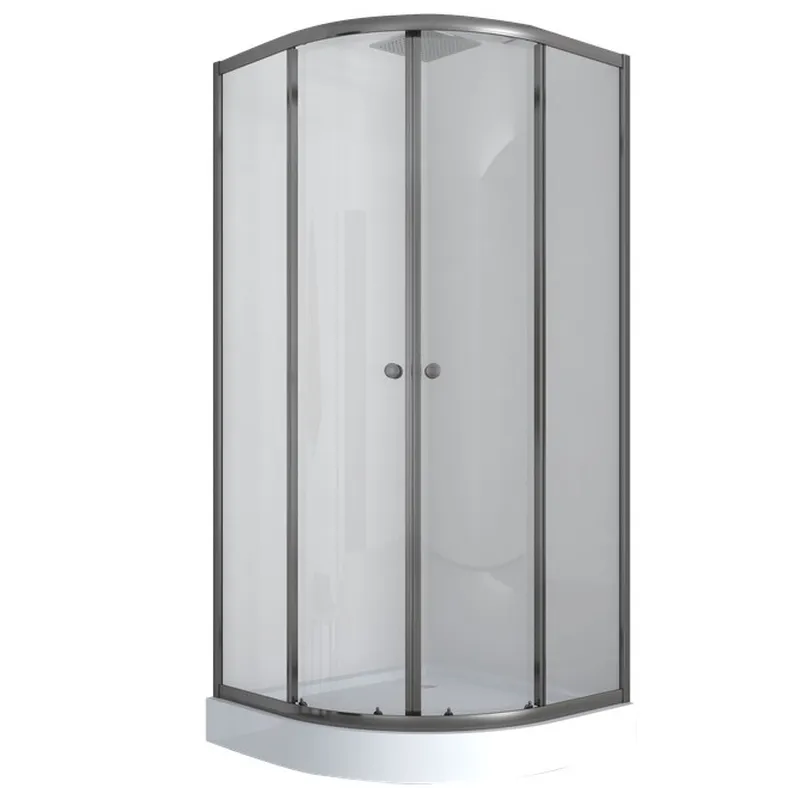 Душевая кабина Mixxus PLAIN SCT02-90x90x195-TR GRAPHITE 4мм, с низким поддоном, прозрачное стекло