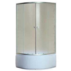 Душова кабіна Mixxus PLAIN SCT01-90x90x195-FB SATIN 4мм, з високим піддоном, матове скло 