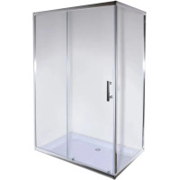 Душова кабіна Mixxus HARD SC01-100x80x185-TR CHROME 5мм, без піддону, прозоре скло 