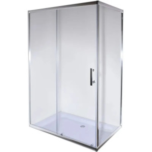 Душова кабіна Mixxus HARD SC01-100x80x185-TR CHROME 5мм, без піддону, прозоре скло 