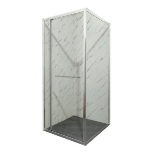 Душова кабіна Mixxus Premium Quadro SC01-90x90x195-TR Chrome 6мм, без піддону, прозоре скло 