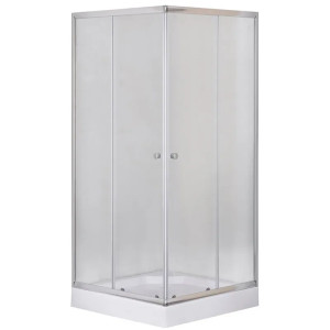 Душевая кабина Mixxus CUBIC SCT01-90x90x195-FB CHROME 4мм, с низким поддоном, матовое стекло