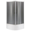 Душевая кабина Mixxus PLAIN SCT01-90x90x195-GR SATIN 4мм, с высоким поддоном, серое тонированное стекло