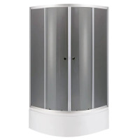 Душова кабіна Mixxus PLAIN SCT01-90x90x195-GR SATIN 4мм, з високим піддоном, сіре тоноване скло 