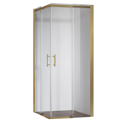 Душова кабіна Koer SR SC03-90x90x200-TR-12 Easy Clean 6мм, без піддону,  прозоре скло, матове золото 