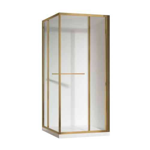 Душова кабіна Koer SR SC09-90x90x200-L-TR-12  Easy Clean 6мм,  без піддону, прозоре скло, матове золото 