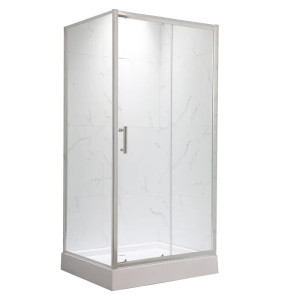 Душова кабіна MIXXUS HARD SC01-120x80x185-TR CHROME NEW 5мм, без піддону, прозоре скло 