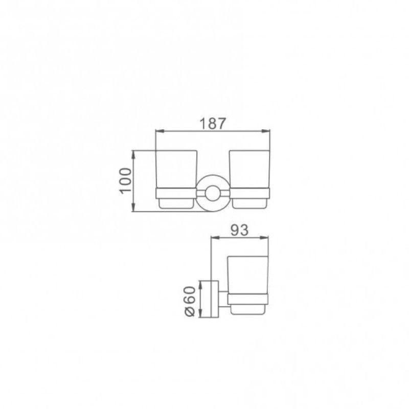 Frap F30108 – Стакан для зубнних щіток настінний подвійний