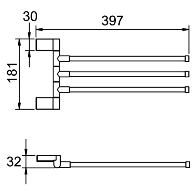 Frap F1813 – Рушникотримач поворотний потрійний