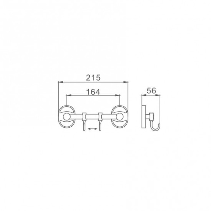 Frap F1915-2 – Вішалка для рушників 2 крючки