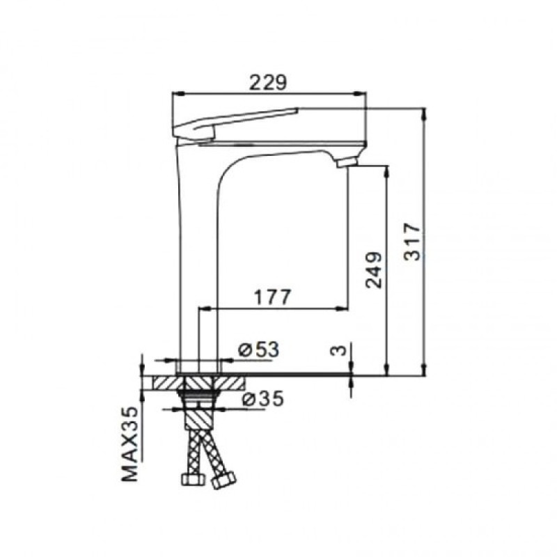 Frap F1052-54 – Змішувач для умивальника