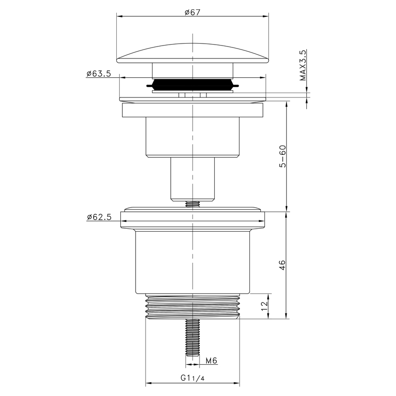 Frap F62-8 – Донний клапан білий