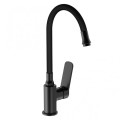Frap F4462 – Змішувач для кухні чорного кольору з гнучким виливом