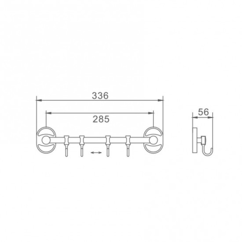 Frap F1915-4 – Вішалка для рушників 4 гачка