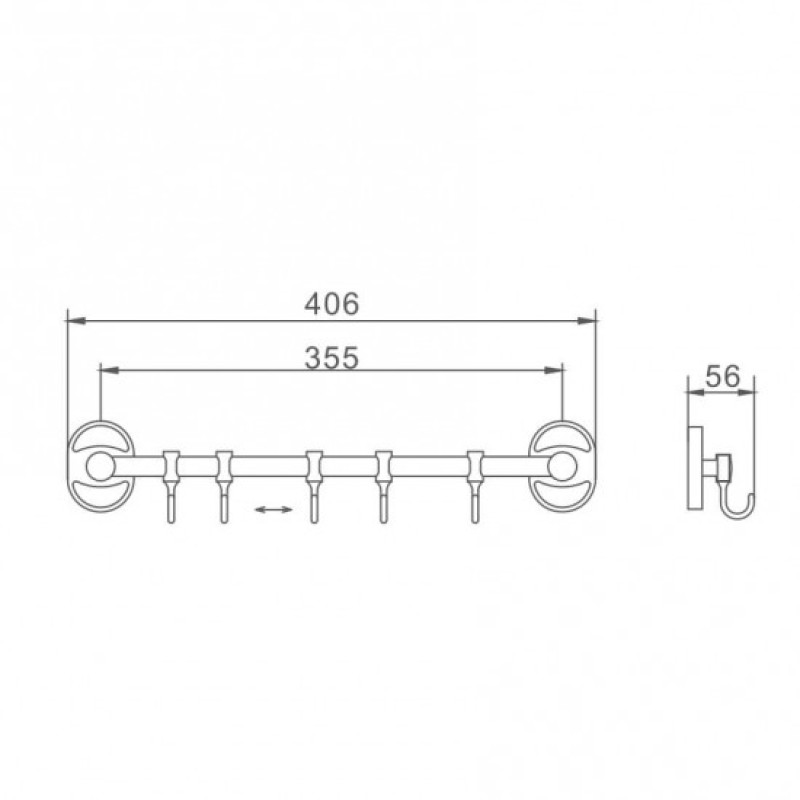 Frap F1915-5 – Полотенцесушитель 5 крючков