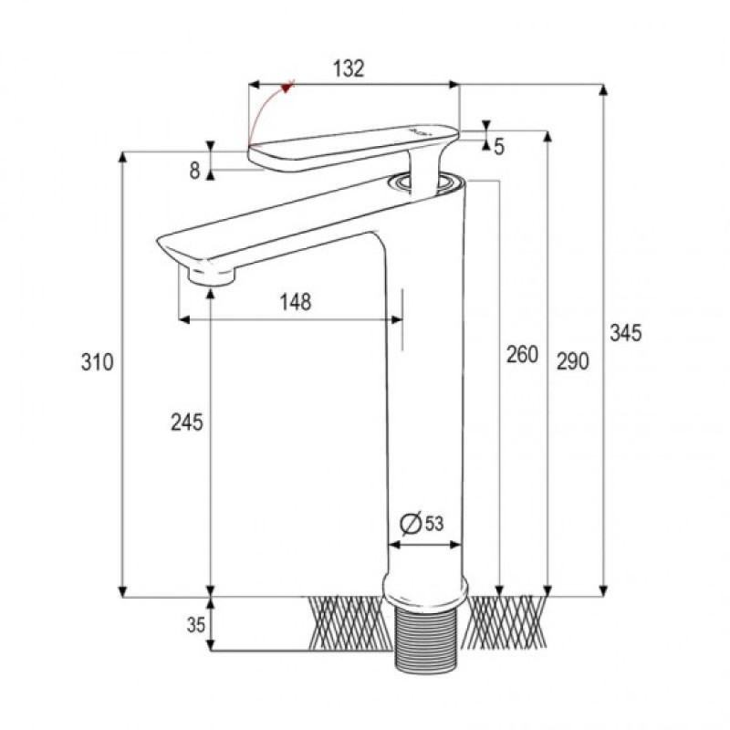 Frap F1052-57 – Змішувач для умивальника чорний
