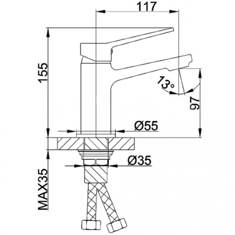 Frap F1062 – Змішувач для умивальника чорного кольору