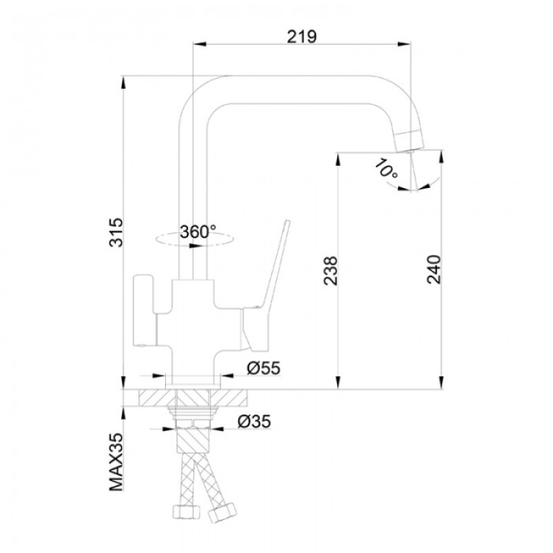 Frap F4361 – Змішувач для кухні з фільтром для води