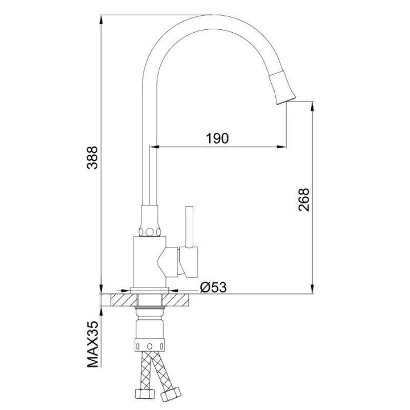 Frap F40994-8 – Змішувач для кухні гнучкий