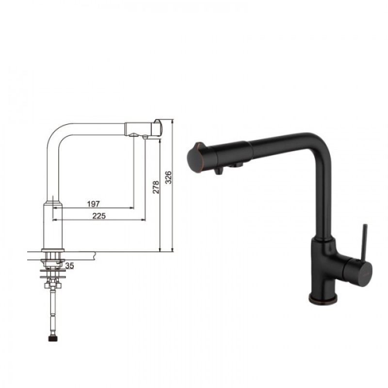 Gappo G4390-10 — Змішувач для кухні під фільтр