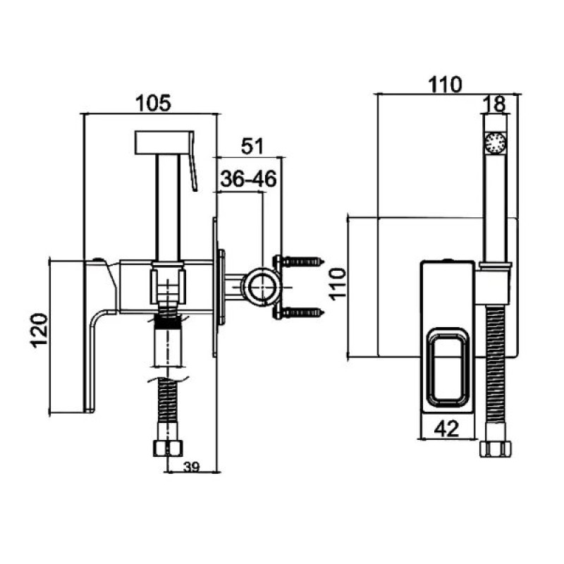 Gappo G7217-8 – Гигиенический душ белый