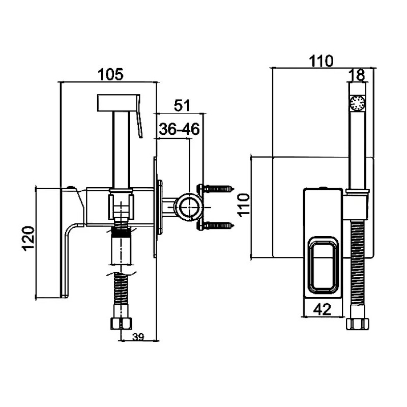Gappo G7217-8 – Гигиенический душ белый