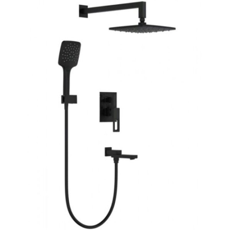 Gappo G7117-6 – Вбудований змішувач для ванни чорного кольору