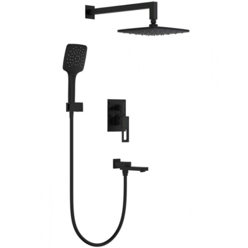 Gappo G7117-6 – Вбудований змішувач для ванни чорного кольору