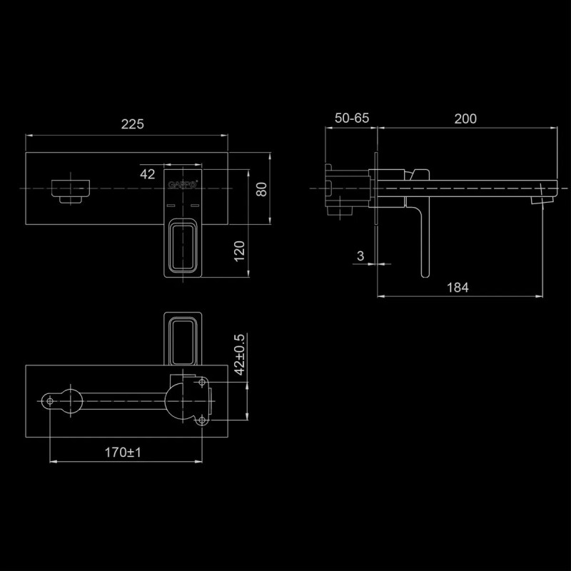 Gappo G1017-12 – Встроенный смеситель для умывальника