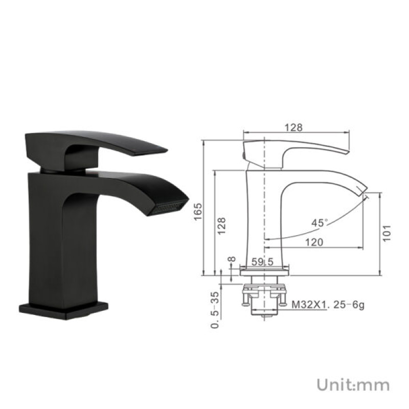Gappo G1007-6 – Смеситель для умывальника черный