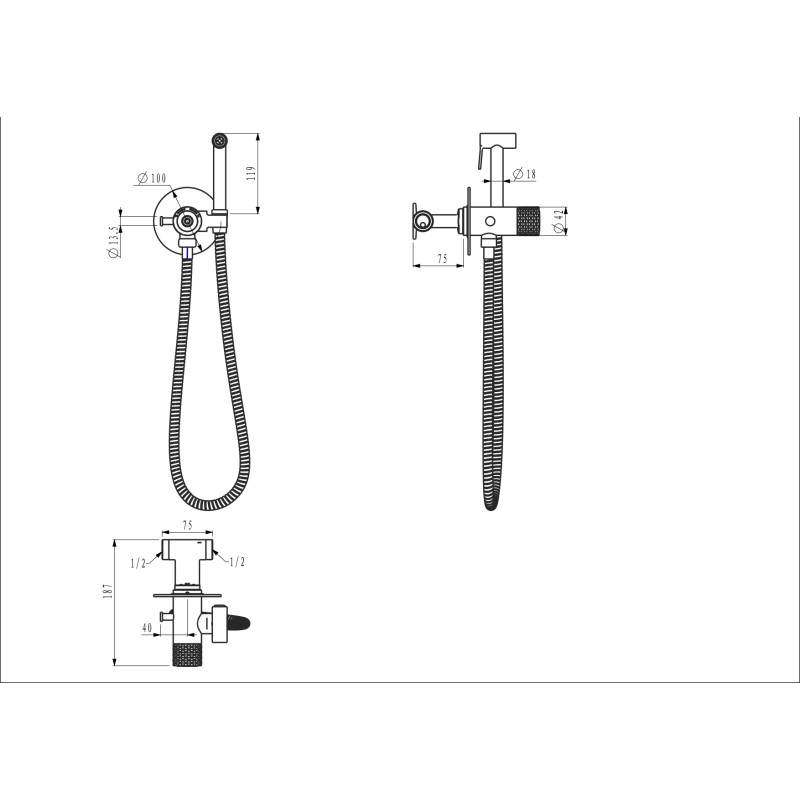 Гігієнічний душ Gappo G7288-6 (чорний)