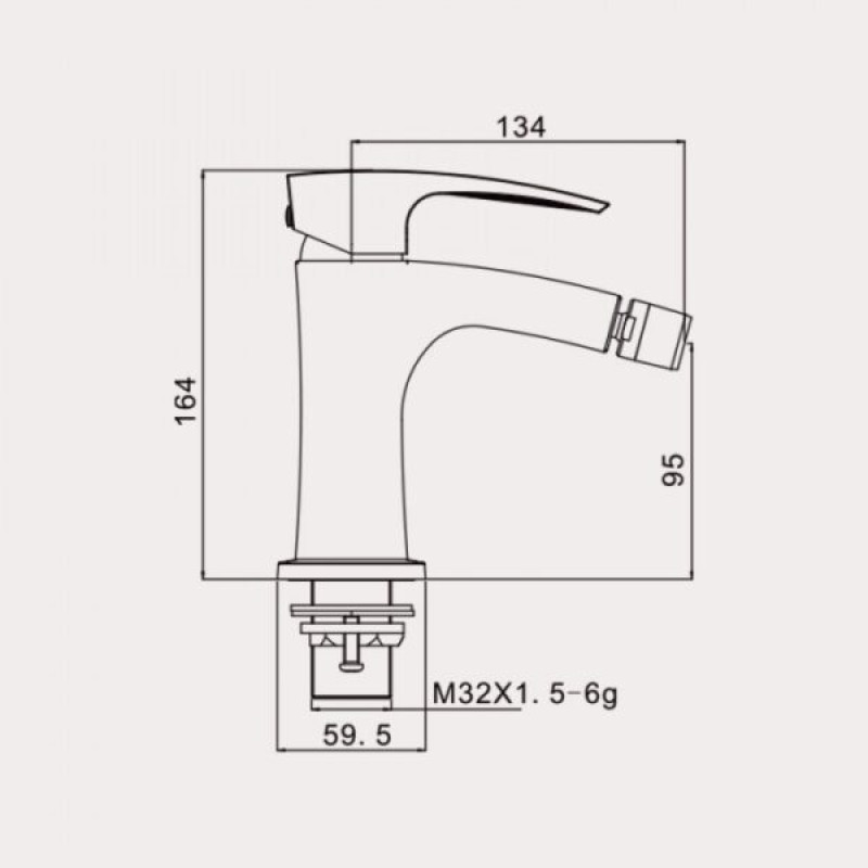 Gappo G5007-6 Змішувач для біде чорного кольору