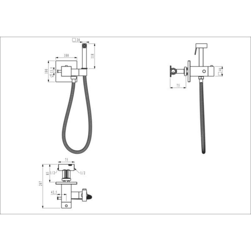 Gappo G7207-40 – Гігієнічний душ з термостатом