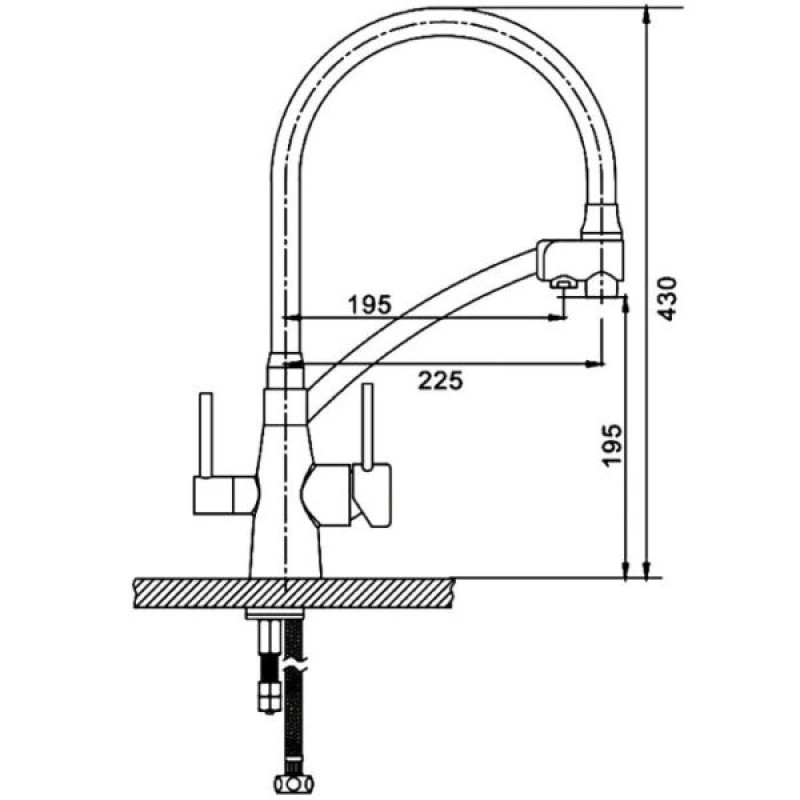Gappo G4398-17 – Змішувач для кухні під фільтр