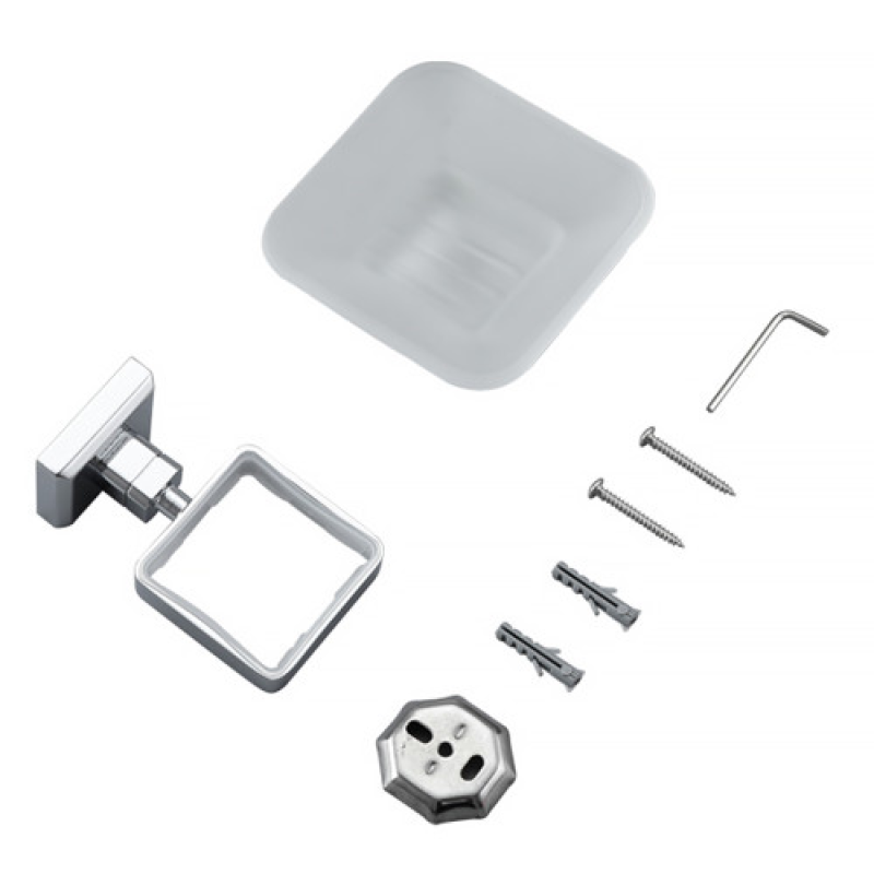 Підставка для мила GAPPO G3802 скло, з латунним утримувачем, хром  