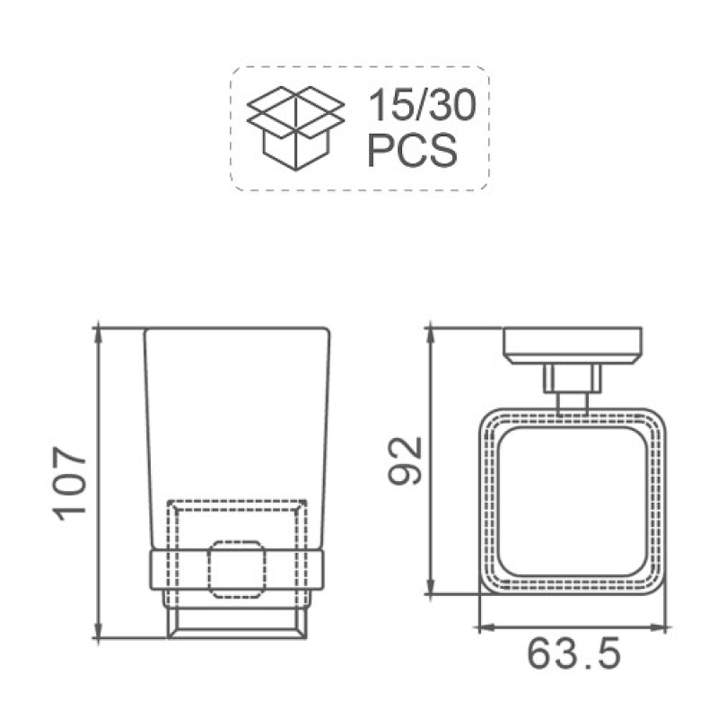 Склянка для зубних щіток GAPPO G3806 латунь, хром 