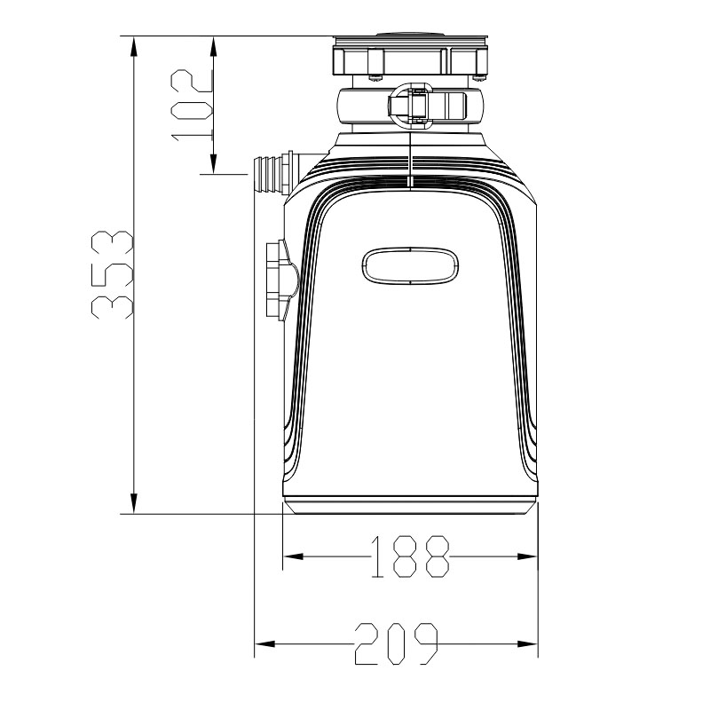 Подрібнювач харчових відходів Koer FWD-01-1 - Powerful 750Вт, індукційний двигун 