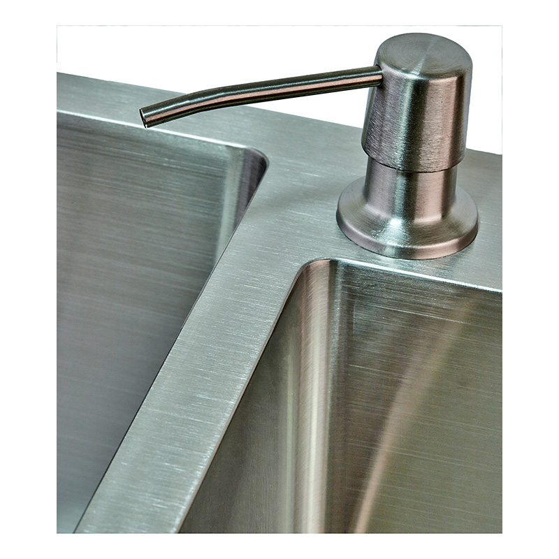 Кухонная мойка Zerix ZH7843DS-215 (3.0/1.0) Satin с диспенсером и сушилкой для посуды 