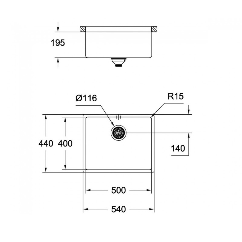 Мийка кухонна K700U Grohe EX Sink  