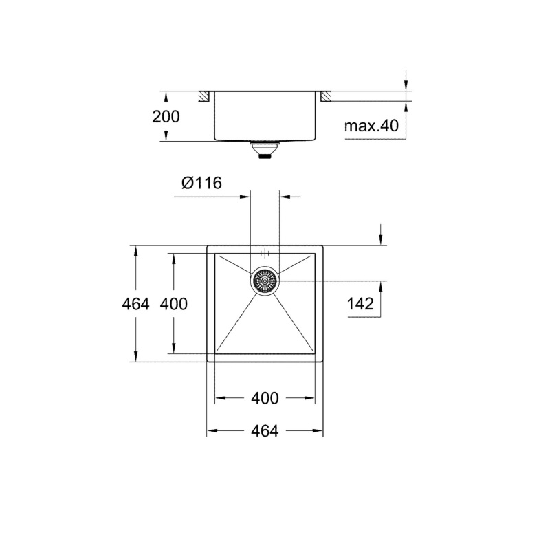 Мийка кухонна K700 Grohe EX-2 Sink 