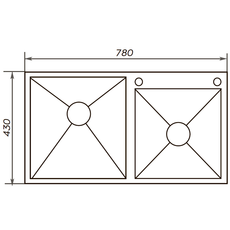 Мойка кухонная ZERIX ZUS7843-HM 