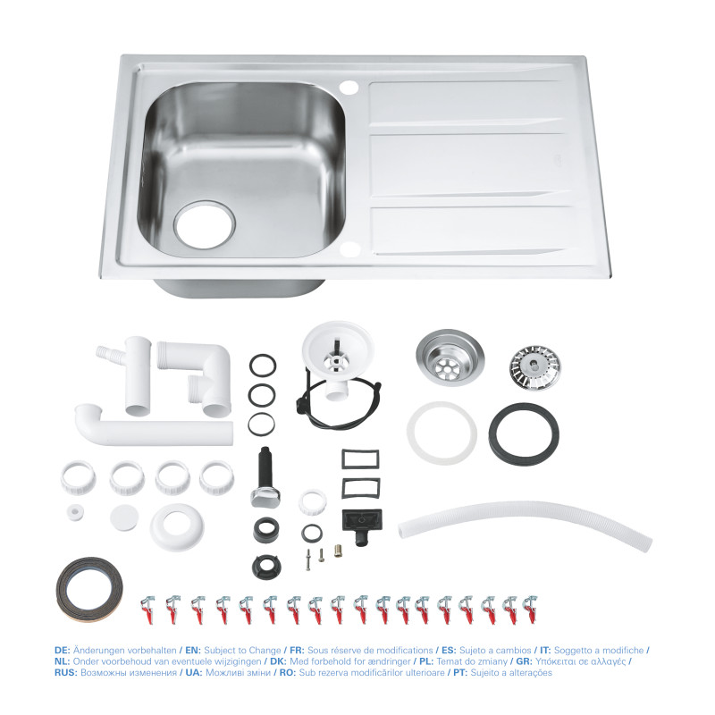 Мойка кухонная Grohe K400+ нержавеющая сталь 