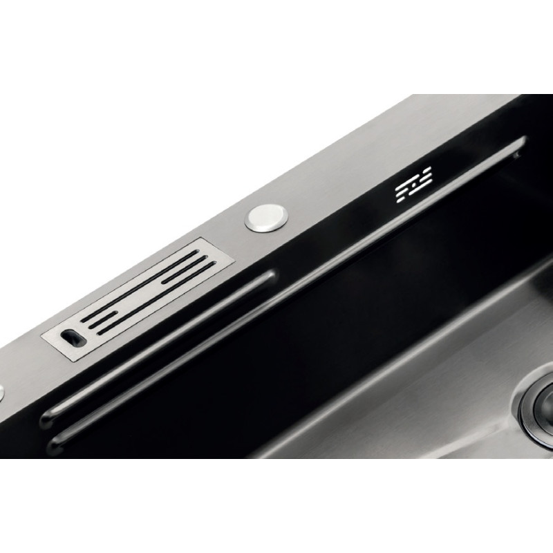 Мойка кухонная Mixxus Premium MH7545-SET-05 MICRO DECOR NANO-SILVER 3.0/0.8 комплект (подставка для ножей, корзина для сушки, разделочная доска, сифон)