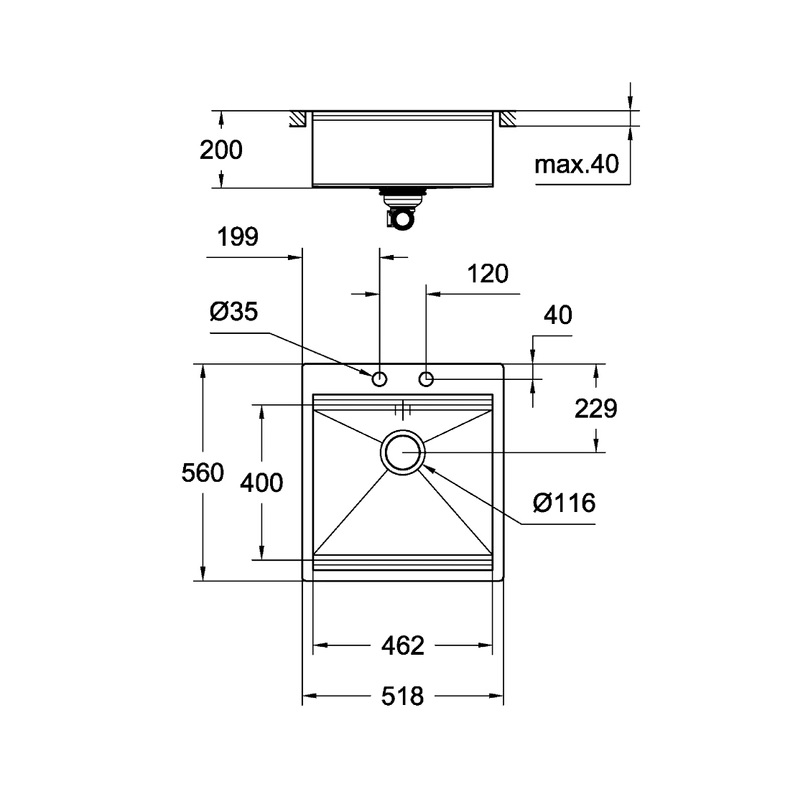 Мийка кухонна Grohe K800 EX-2 Sink 50 cm 