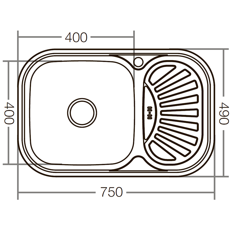Мойка кухонная Zerix Z7549-08-180D decor 