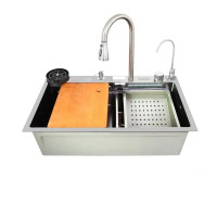 Мийка кухонна Zerix ZH7546-SET-07.SUS304 DECOR з вбудованим змішуачем  