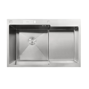 Мийка кухонна Mixxus MH7849L-HK Nano-Silver з підставкою під ножі 